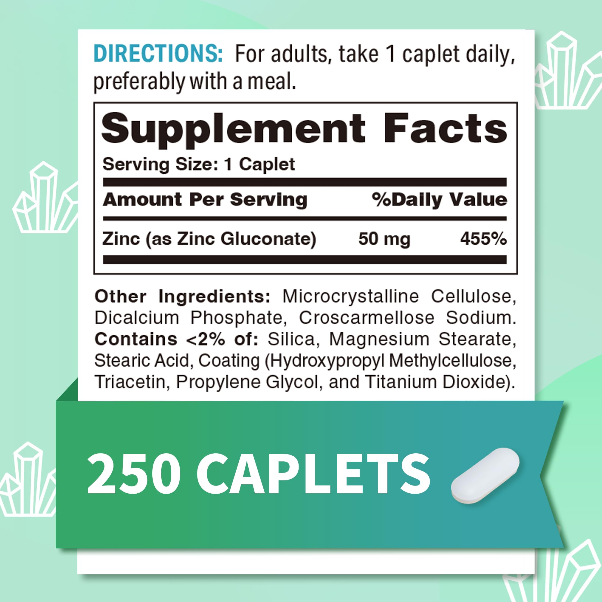 Cápsulas de Vitamin World Zinc quelatado 50 mg, alta absorción y fácil de tragar
