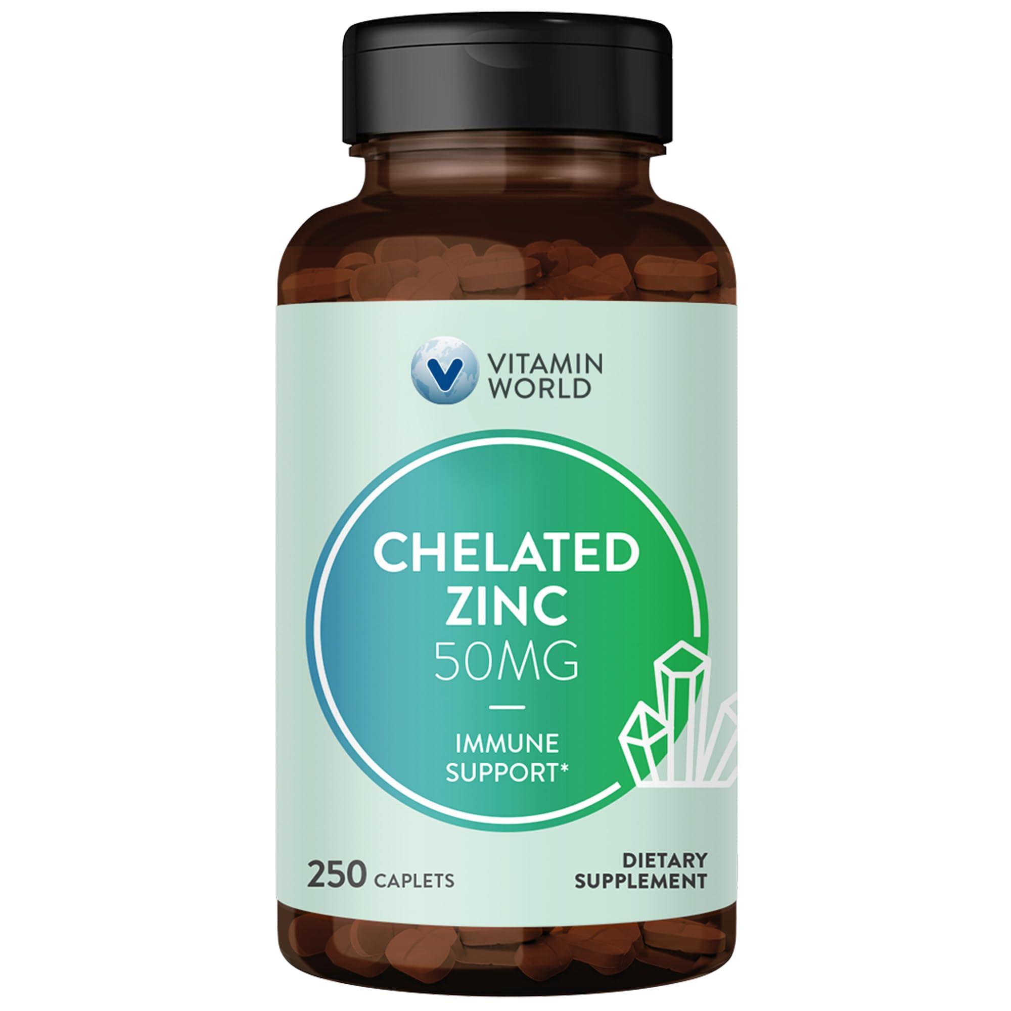 Vitamin World Zinc quelatado 50 mg en frasco, apoyo diario a la inmunidad