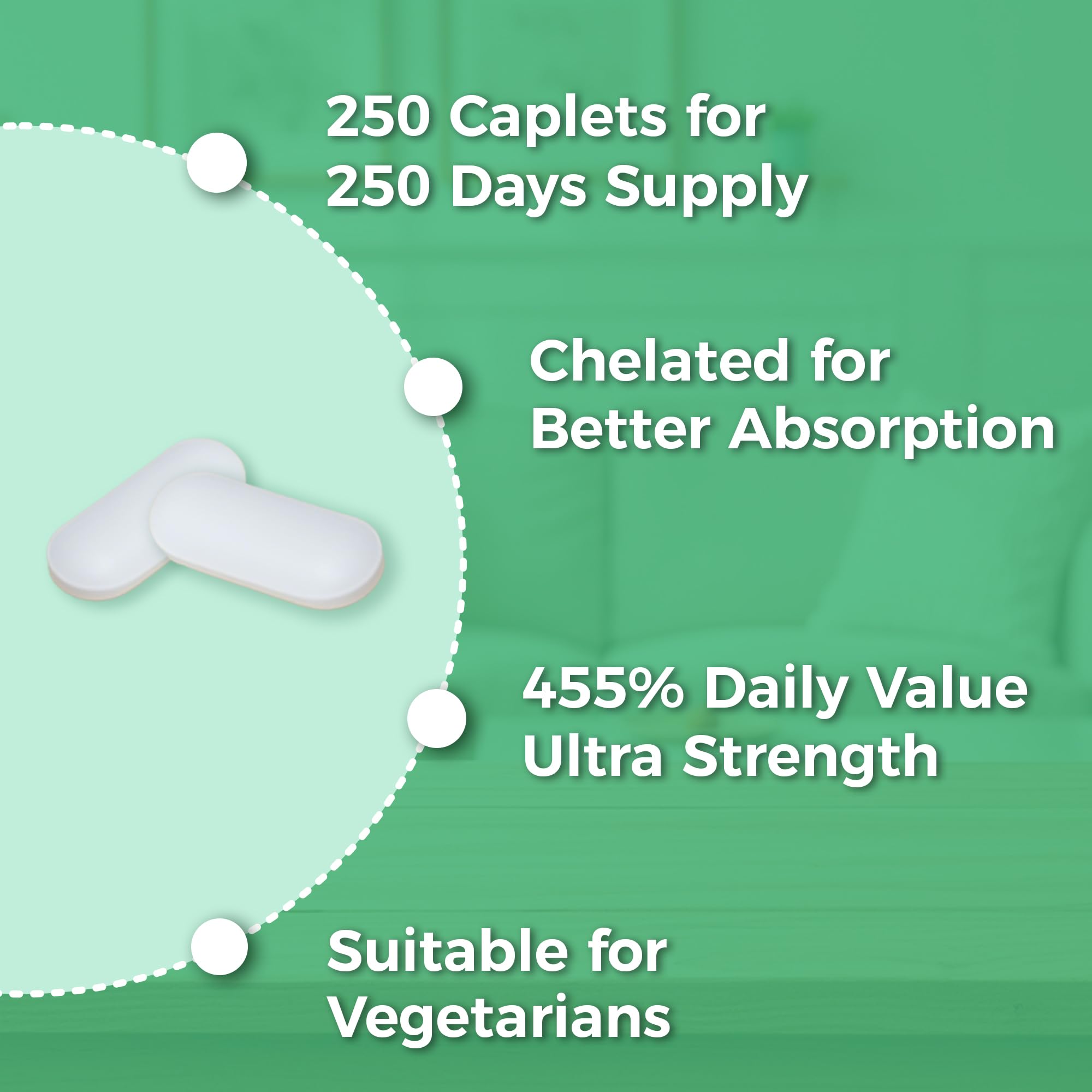 Panel de ingredientes de Vitamin World Zinc quelatado 50 mg, alta pureza
