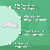 Panel de ingredientes de Vitamin World Zinc quelatado 50 mg, alta pureza