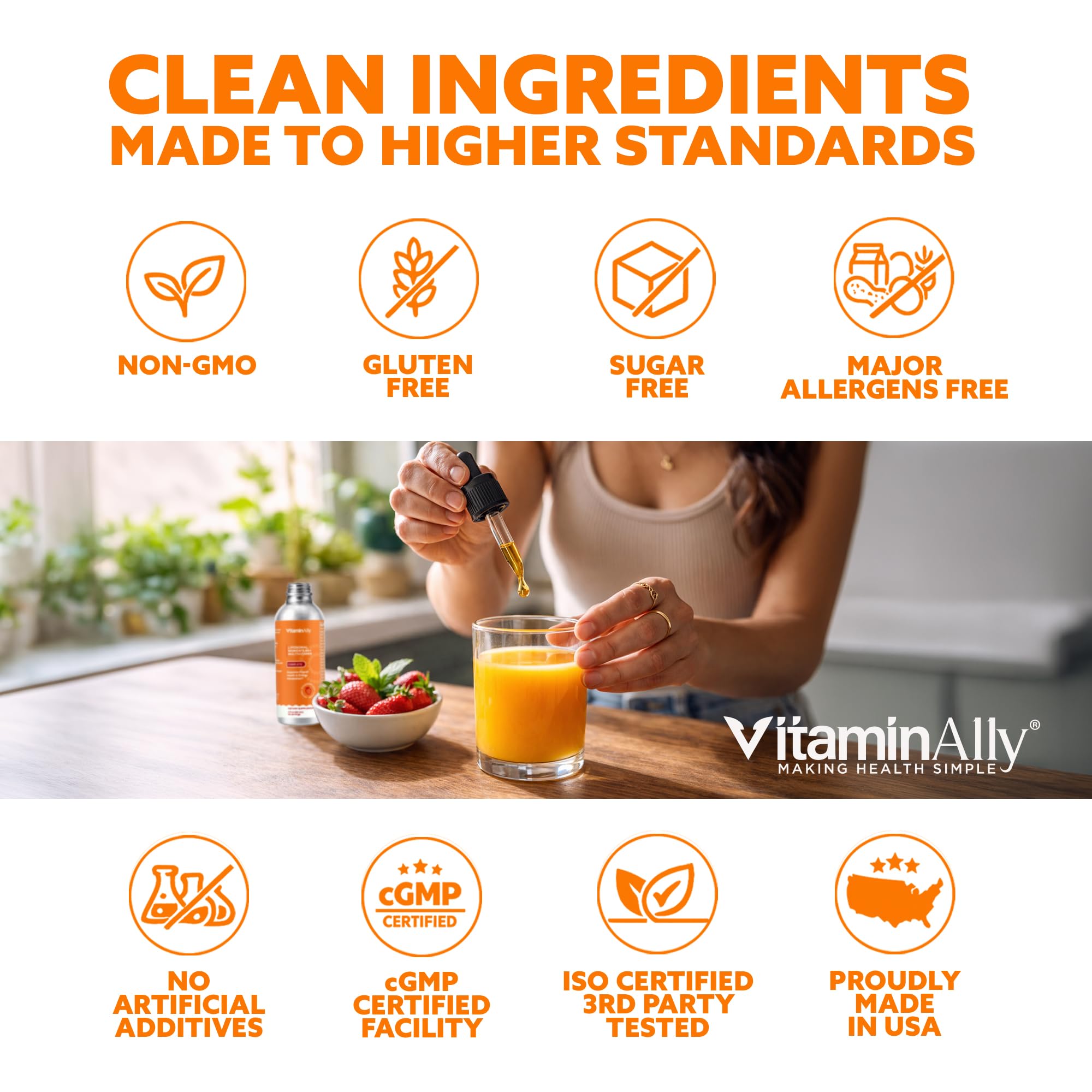 Vitaminally dosis con cuentagotas para dosis precisas.
