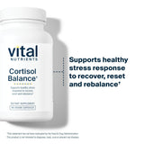 Vital Nutrients Cortisol Balance etiqueta resalta ingredientes clave para la calma