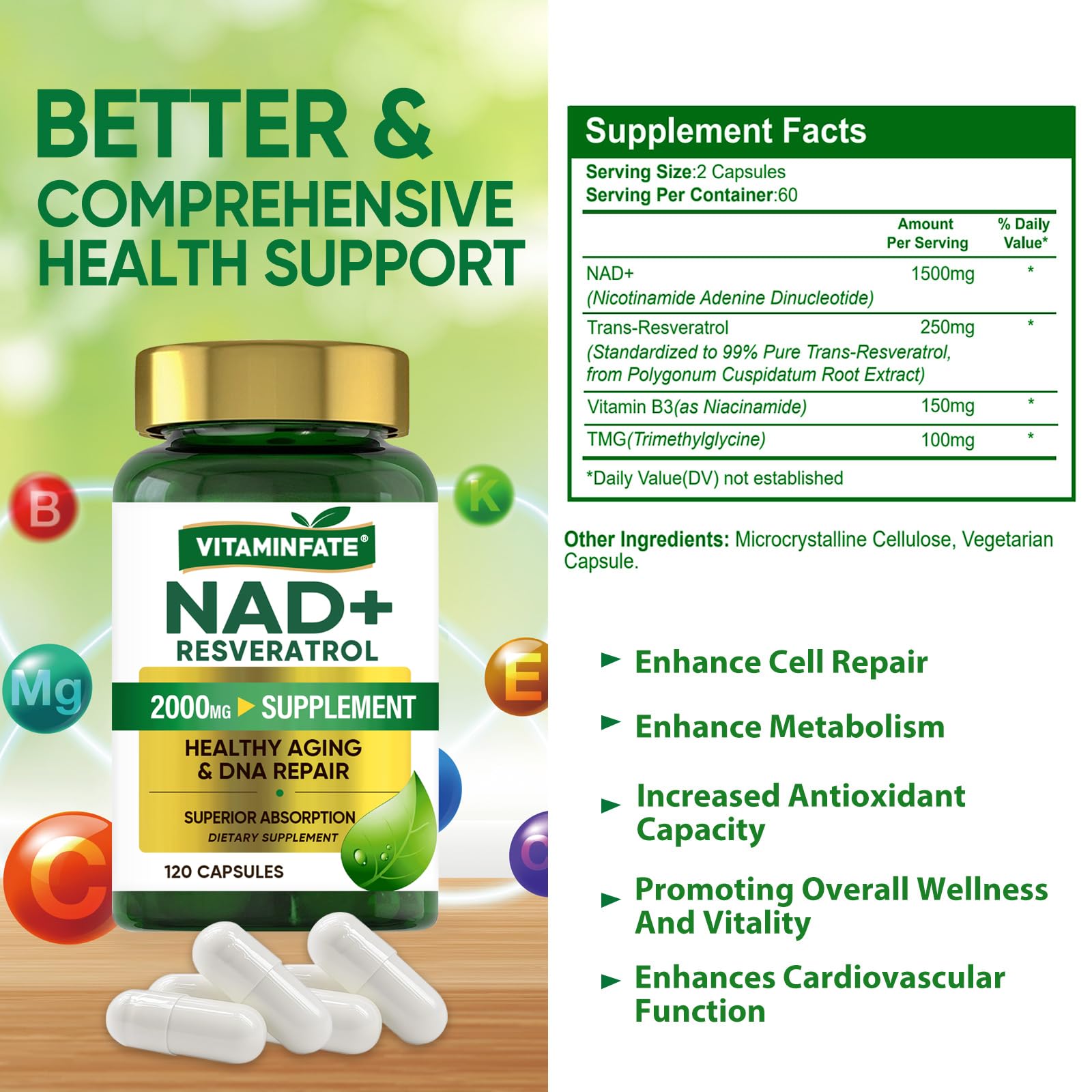 VITAMINFATE NAD+ caja-de-empaque: presentación elegante