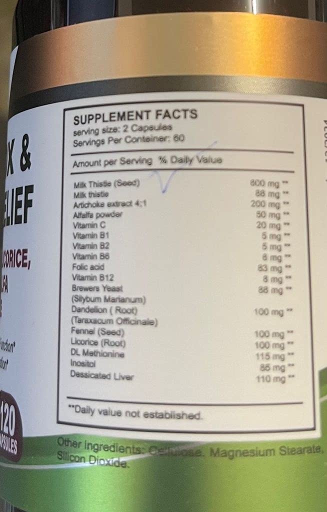 VITAMISAN ingredientes cardo mariano y alfalfa, útil para uso diario.