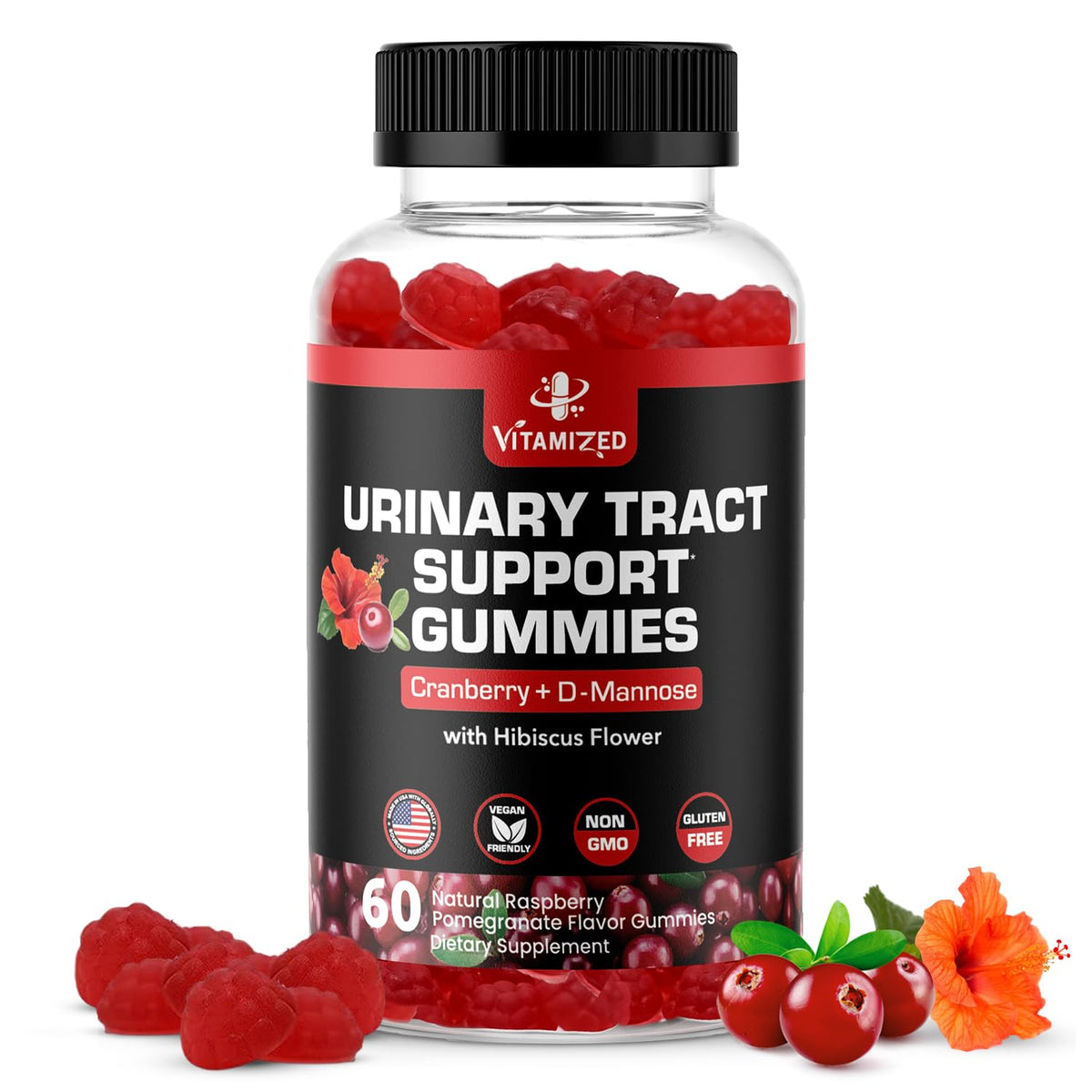 Gomitas Vitamized de arándano y D‑mannosa en bote, conveniente cuidado urinario.