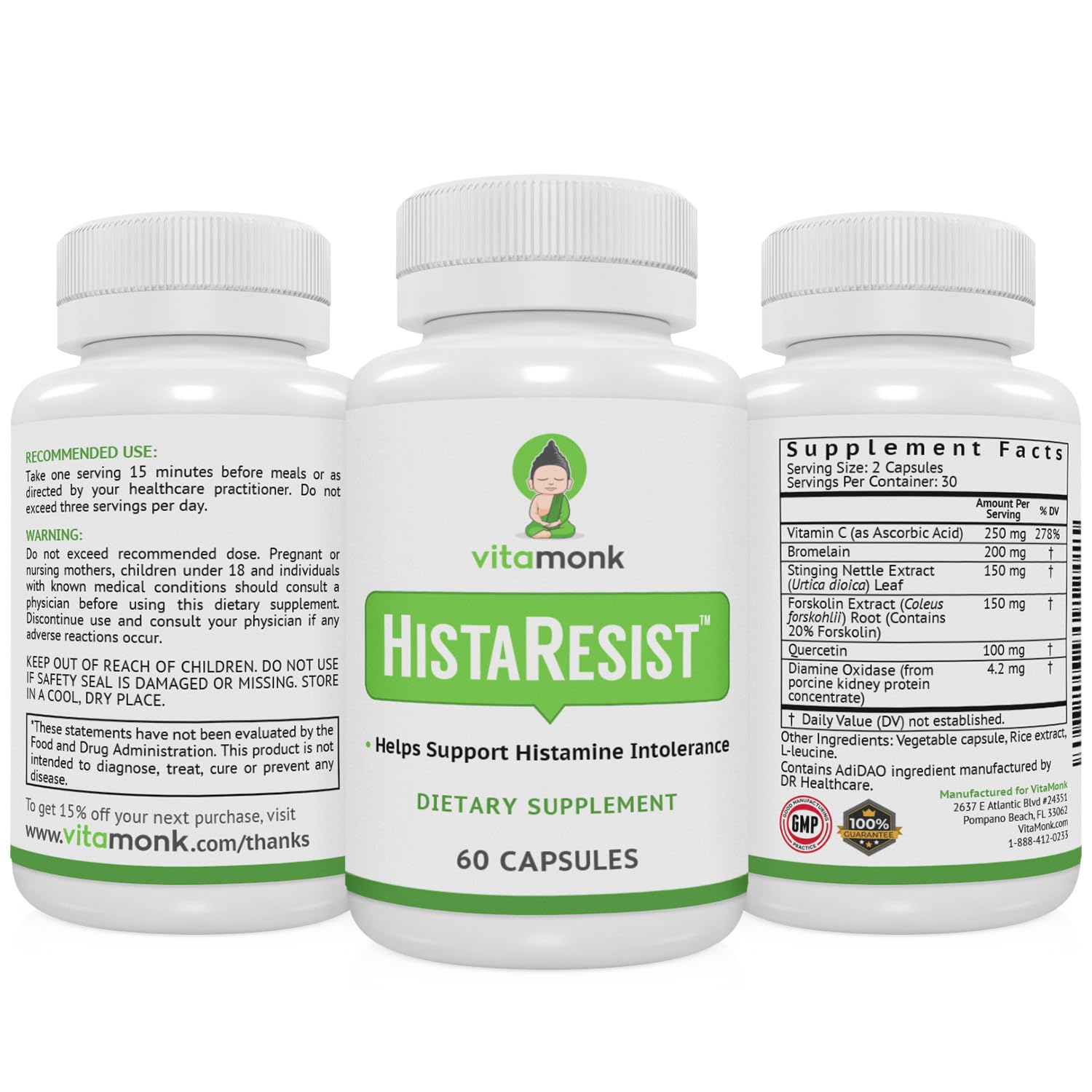 VitaMonk HistaResist compatibilidad con dietas diarias para mayor libertad