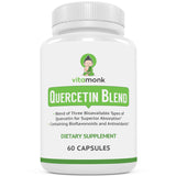 VitaMonk Quercetina Complejo, botella con cápsulas, posible apoyo al sistema inmune.