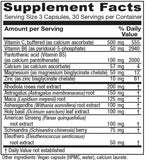Etiqueta de Vitanica Adrenal Assist con información clara y uso recomendado