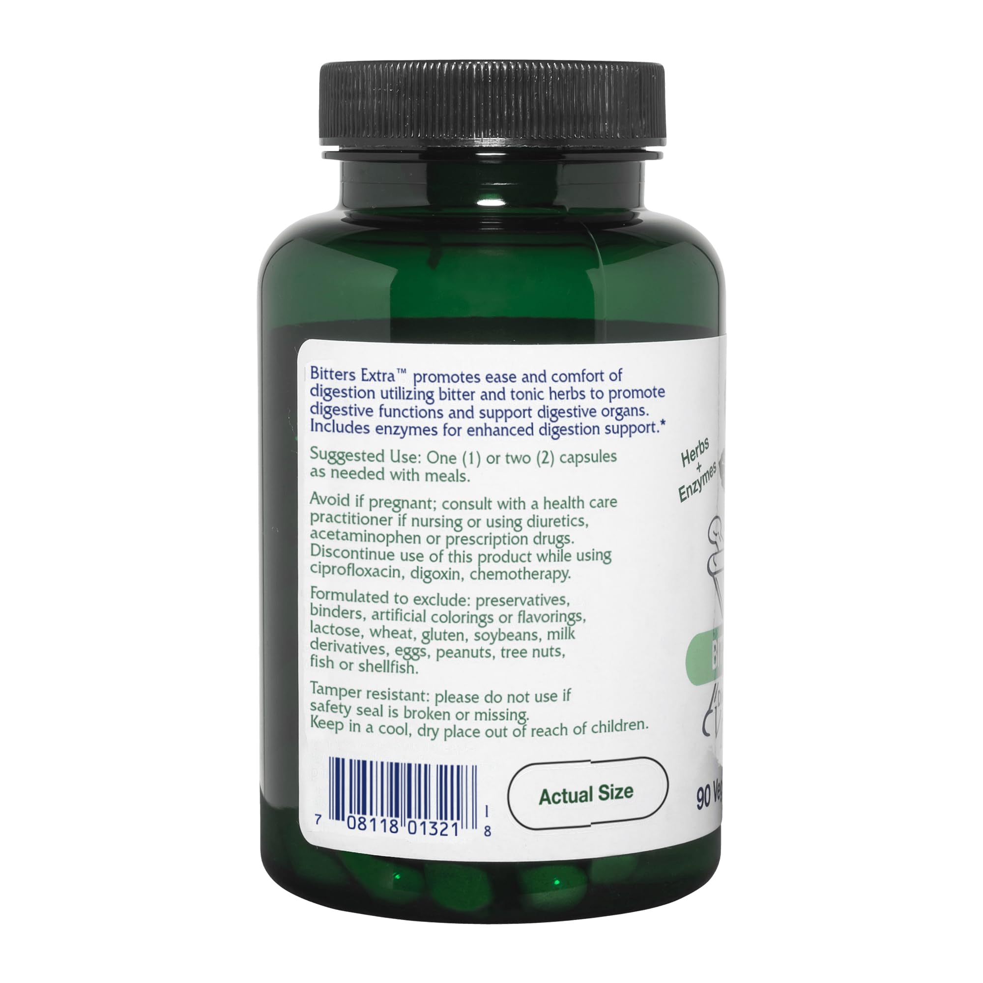 Cápsulas de Vitanica Bitters Extra para uso diario.