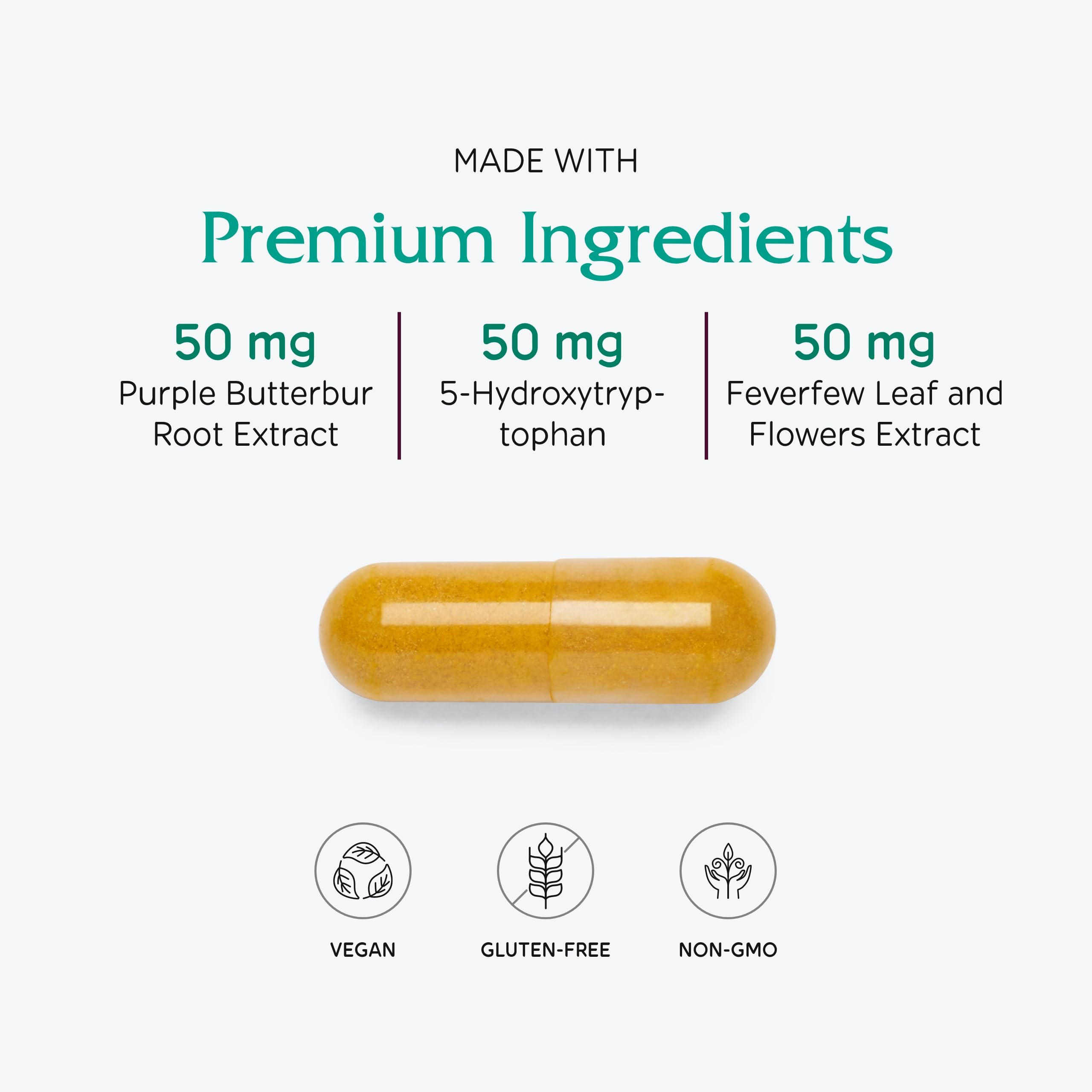 Vitanica Butterbur Extra: ingredientes herbales visibles para un uso consciente.