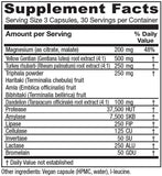 Vitanica Colon Motility Blend, etiqueta, fórmula vegana para apoyar la digestión sin alérgenos.
