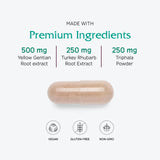 Vitanica Colon Motility Blend, cápsulas en mano, opción vegana para cuidado digestivo diario.