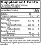 Vitanica tónico calmante para calambres, lista de ingredientes botánicos
