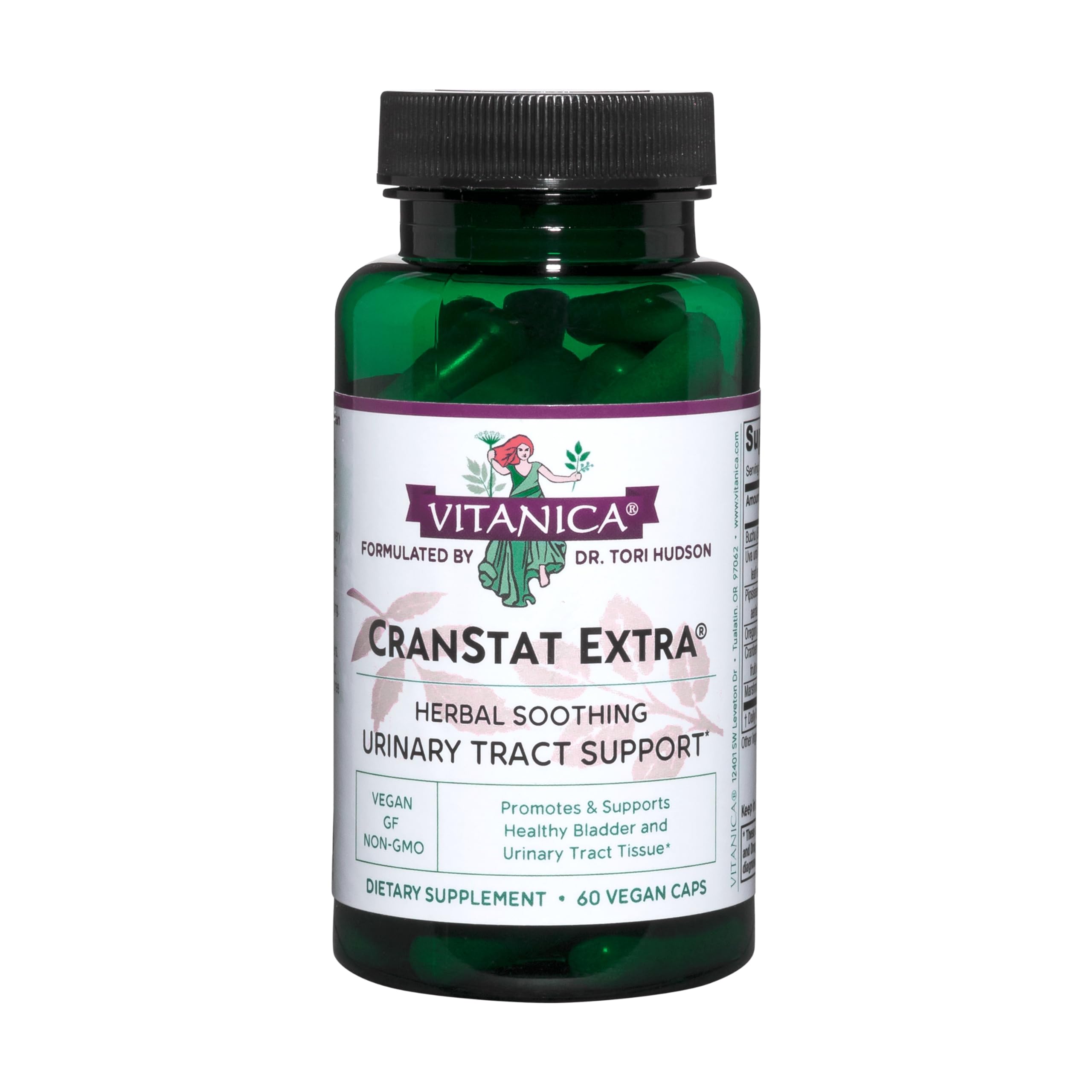 Vitanica CranStat Extra: botella de 60 cápsulas para apoyo urinario