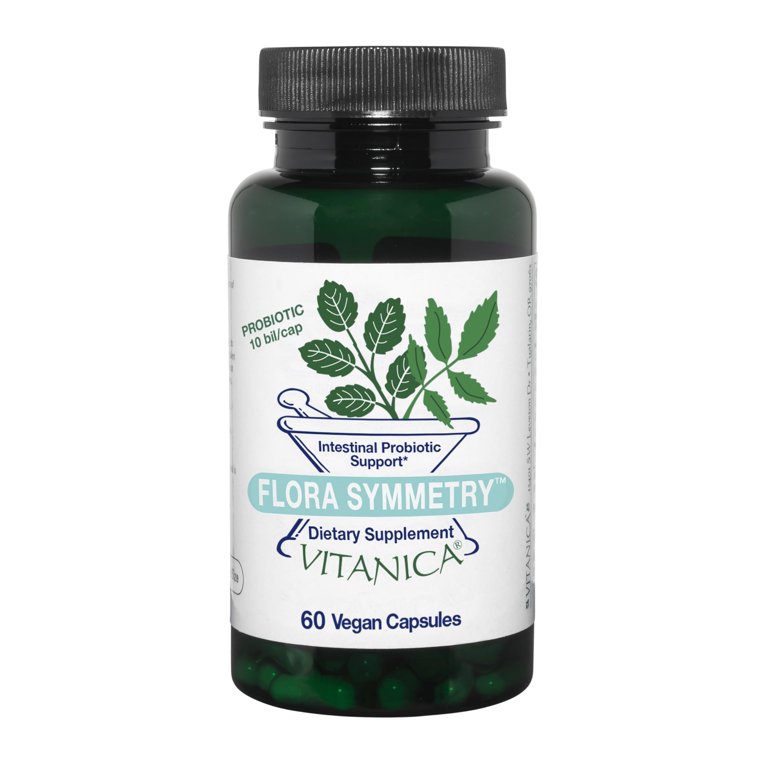 Vitanica Flora Symmetry, envase dos meses para apoyo intestinal diario.