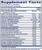 Vitanica Immune Symmetry, etiqueta del bote muestra ingredientes clave