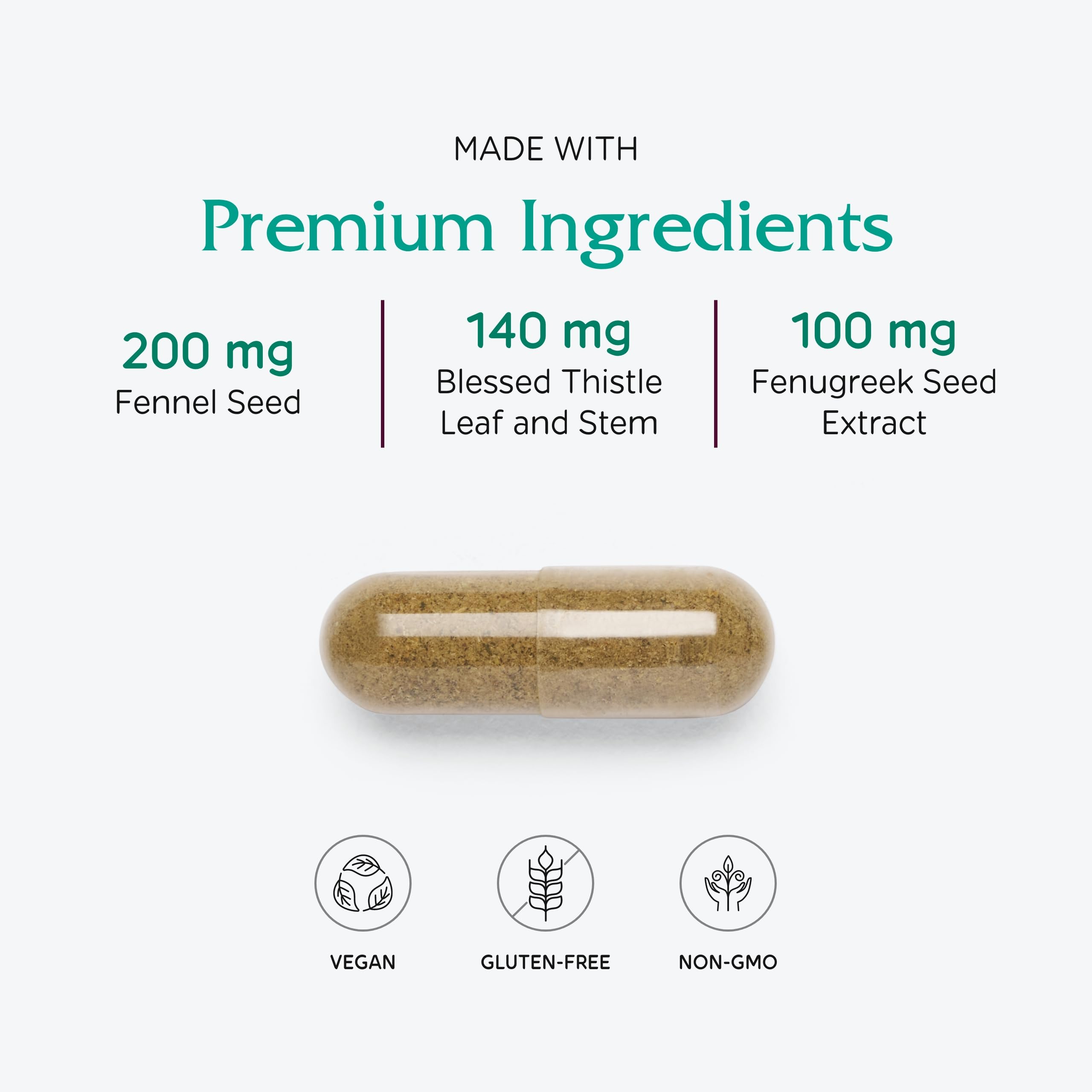 Ingrediente hinojo en LactationBlend apoya la digestión durante la lactancia