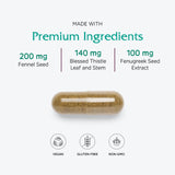 Ingrediente hinojo en LactationBlend apoya la digestión durante la lactancia
