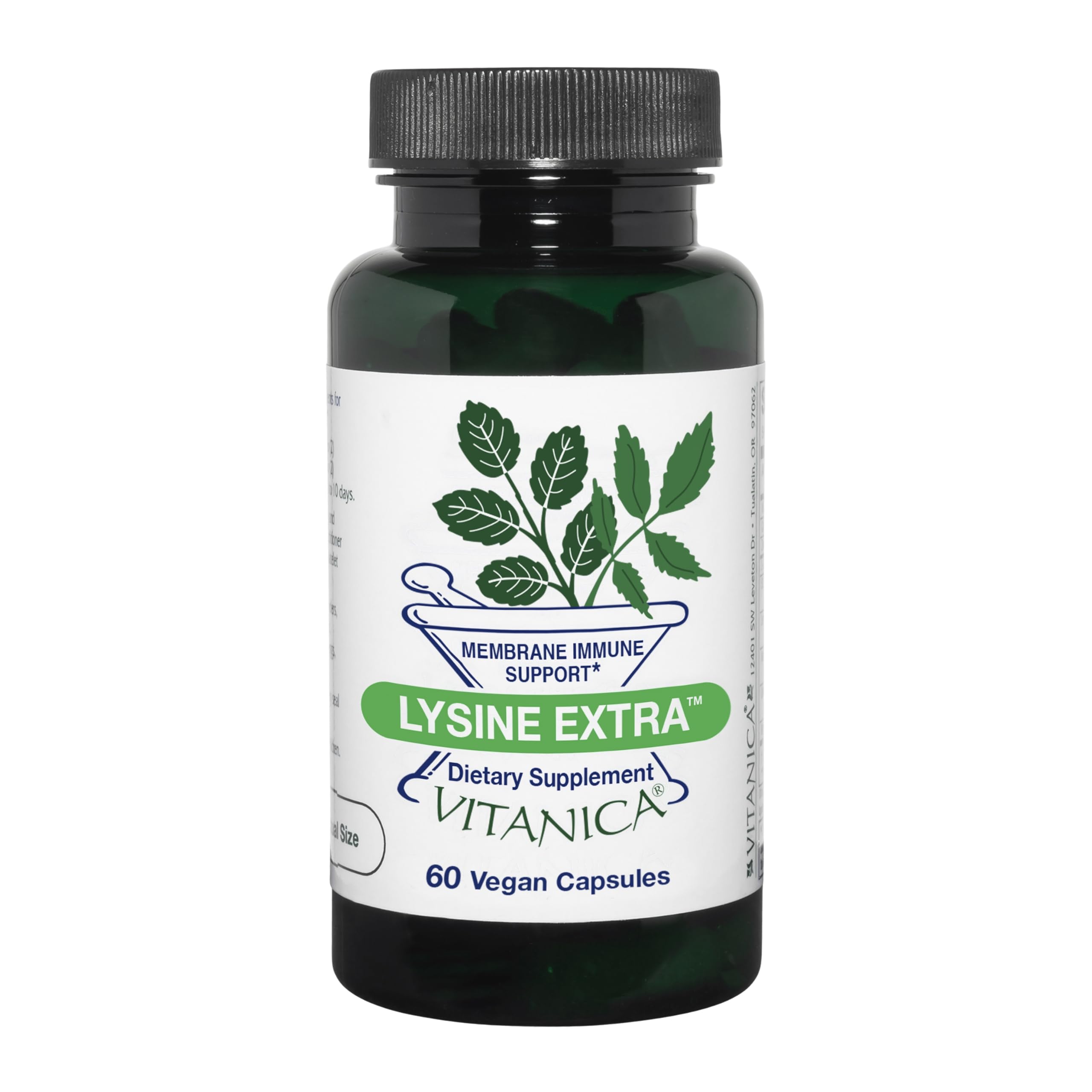 Vitanica Lisina Extra, botella de cápsulas para apoyo inmunológico con lisina.