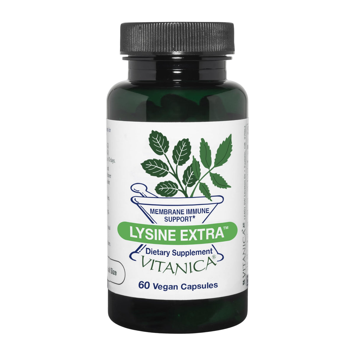 Vitanica Lisina Extra, botella de cápsulas para apoyo inmunológico con lisina.