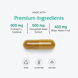 Vitanica Metabolic Manager, ingredientes herbales visibles, apoyo antioxidante natural