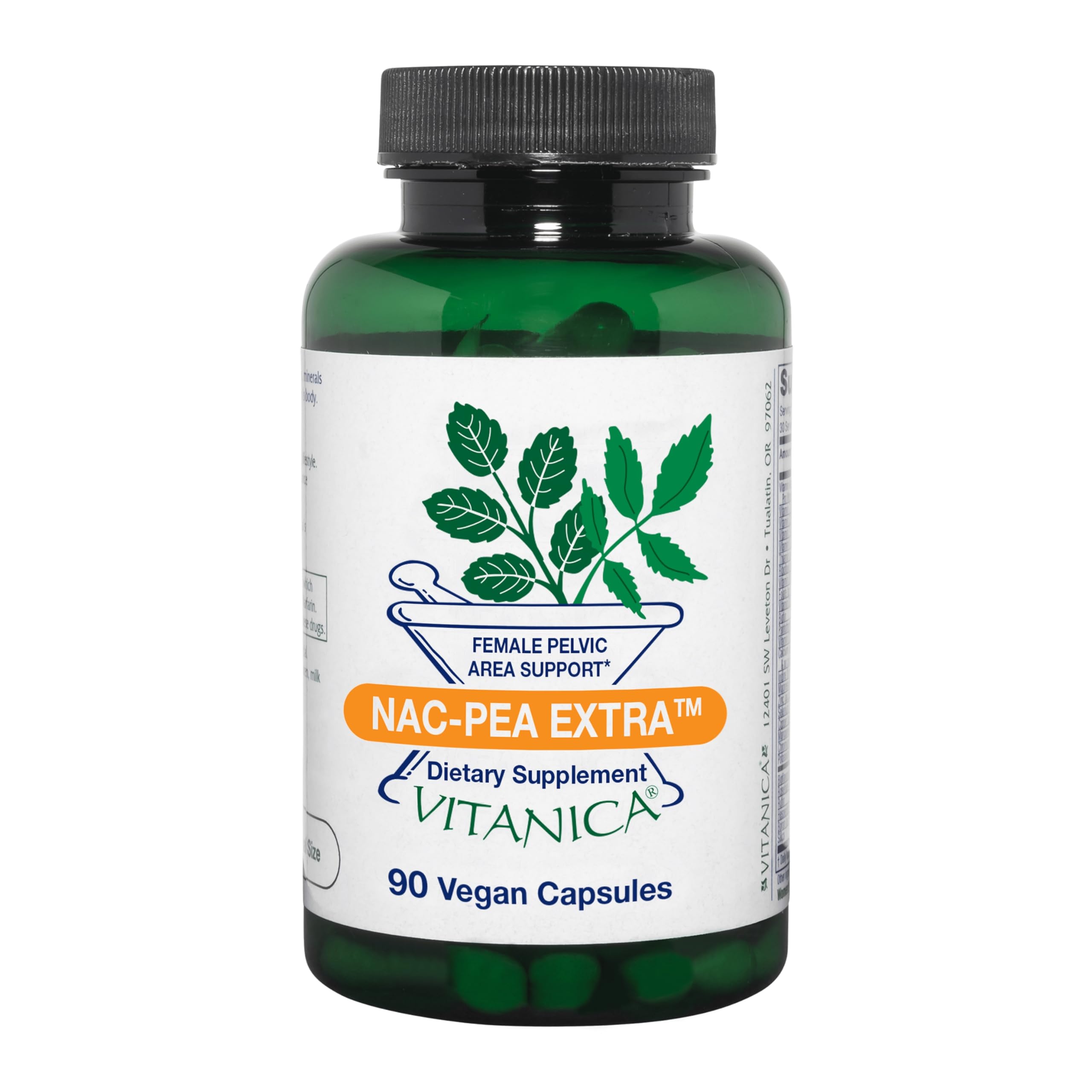 Vitanica NAC-Pea Extra, botella frontal, posible apoyo inmunológico y antioxidante.