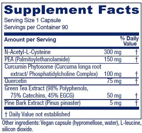 Vitanica NAC-Pea Extra, etiqueta detalle, concentración de antioxidantes para cuidado celular.