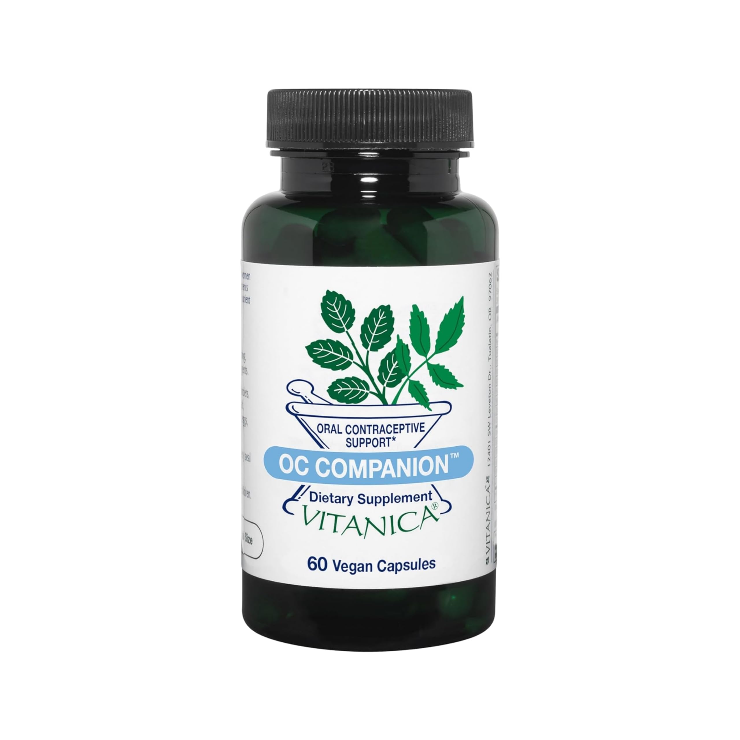 Vitanica OC Companion frasco con tabletas para apoyar nutrientes durante anticonceptivos orales