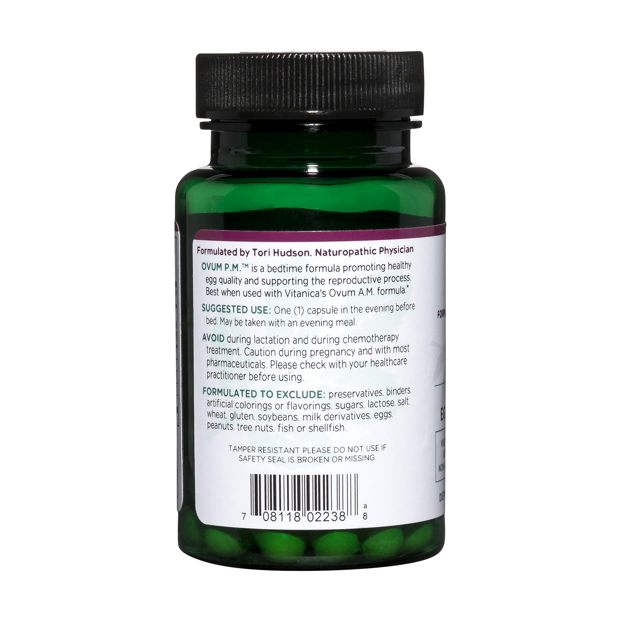 Etiqueta de Vitanica Ovum P.M. explica composición antioxidante y nutrientes.