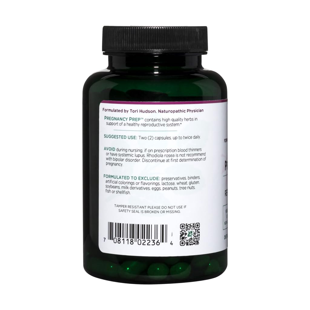Vitanica Pregnancy Prep: envase práctico con 120 cápsulas para la rutina diaria.