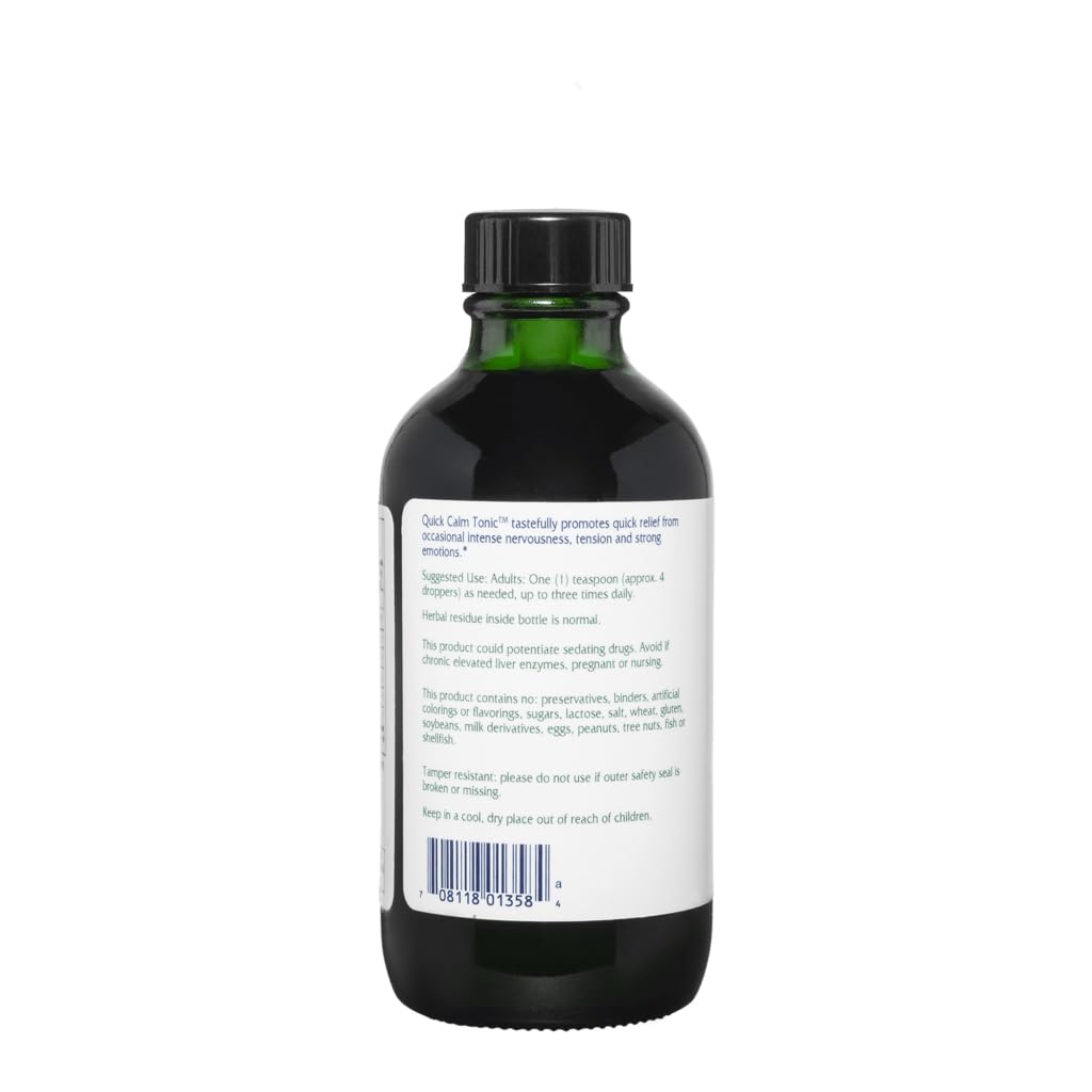 Etiqueta de Vitanica Quick Calm Tonic con ingredientes y sabor