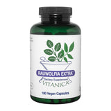 Vitanica Rauwolfia Extra, botella frontal, apoyo potencial a la circulación saludable.