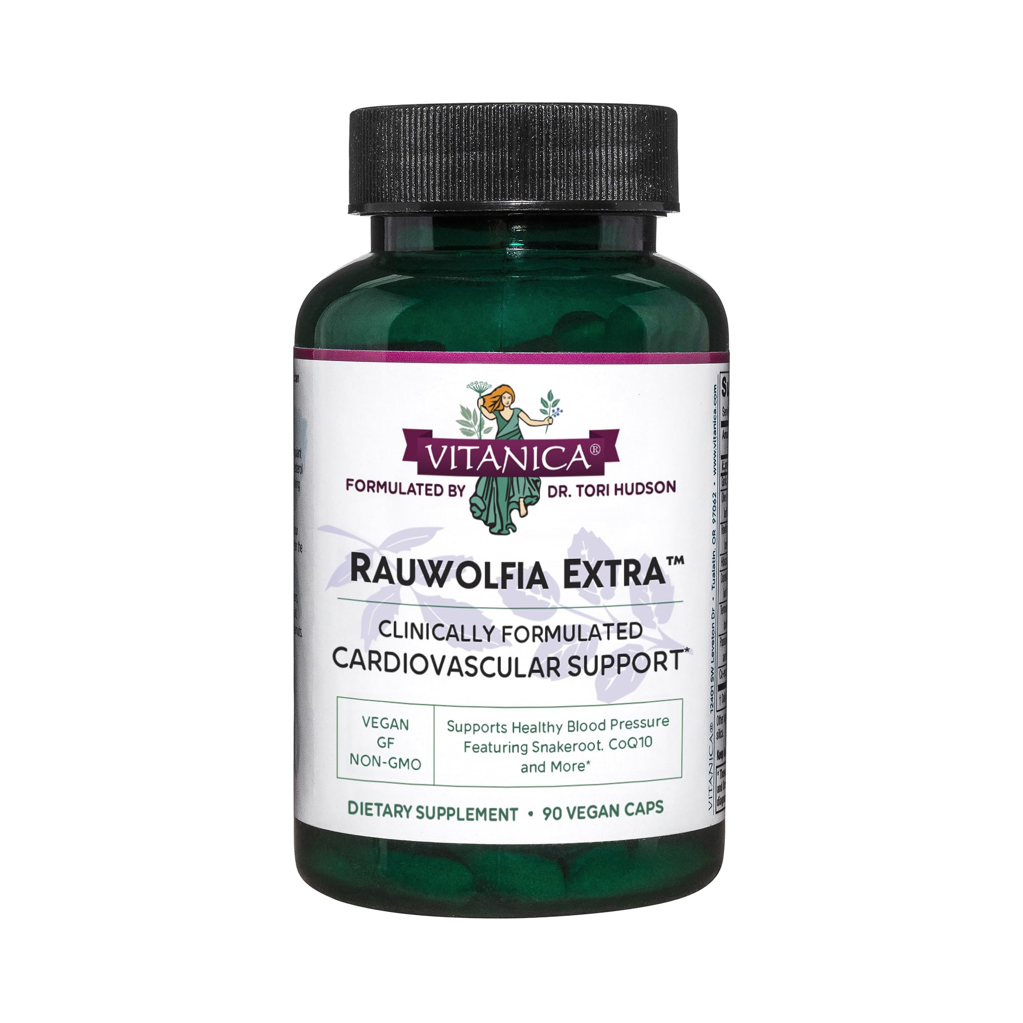 Vitanica Rauwolfia Extra: botella visible para uso diario, apoyo potencial a la salud cardiovascular