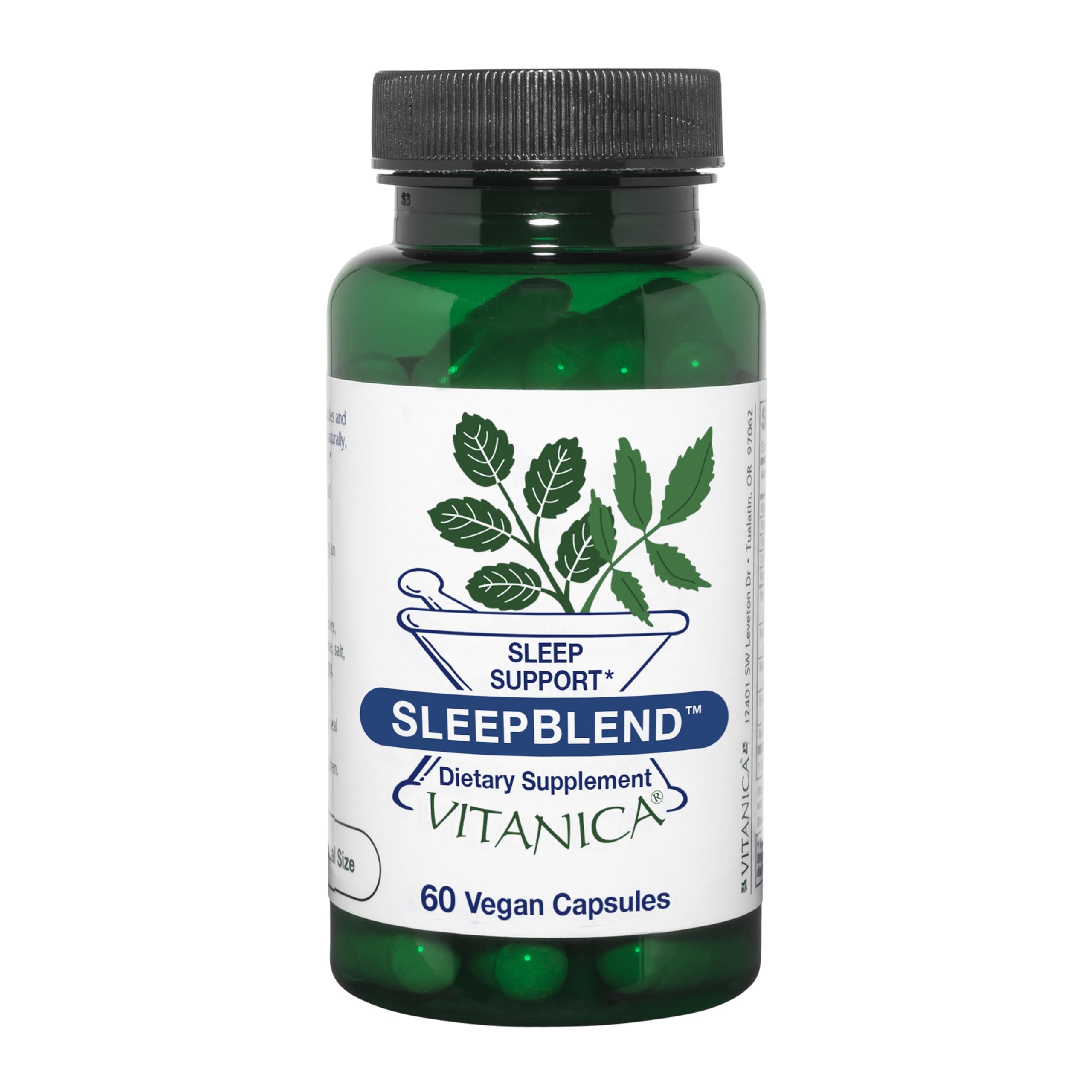 Vitanica Sleepblend botella, descanso suave gracias a su fórmula no adictiva