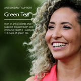 Vitanica te verde, taza de té de fondo, complemento saludable.