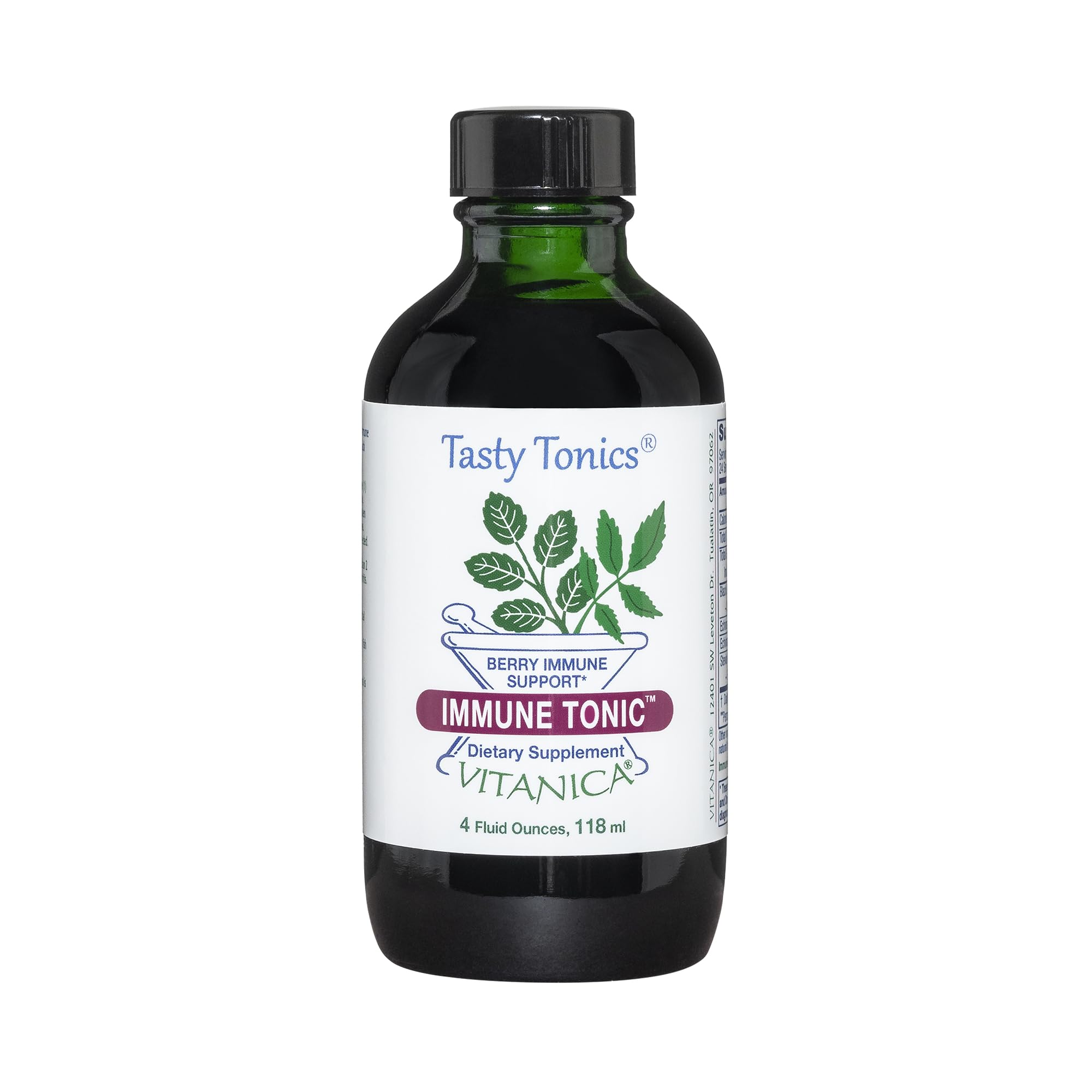 Vitanica Tónico Inmunológico, botella de vidrio para uso diario.