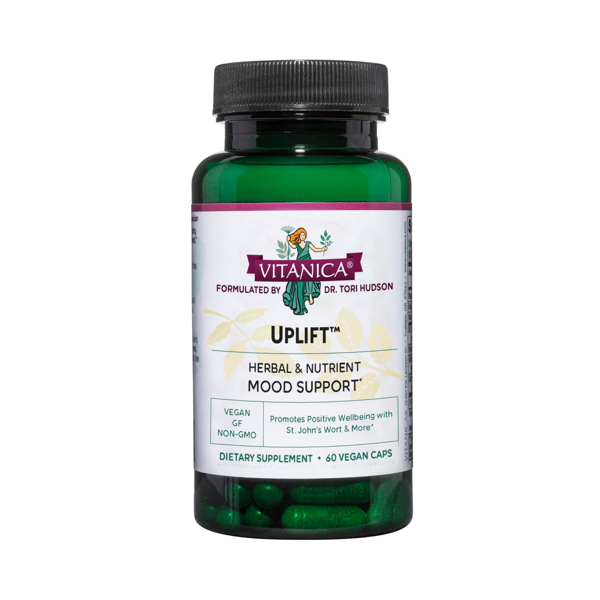Vitanica Uplift cápsulas, apoyo emocional natural para el ánimo.