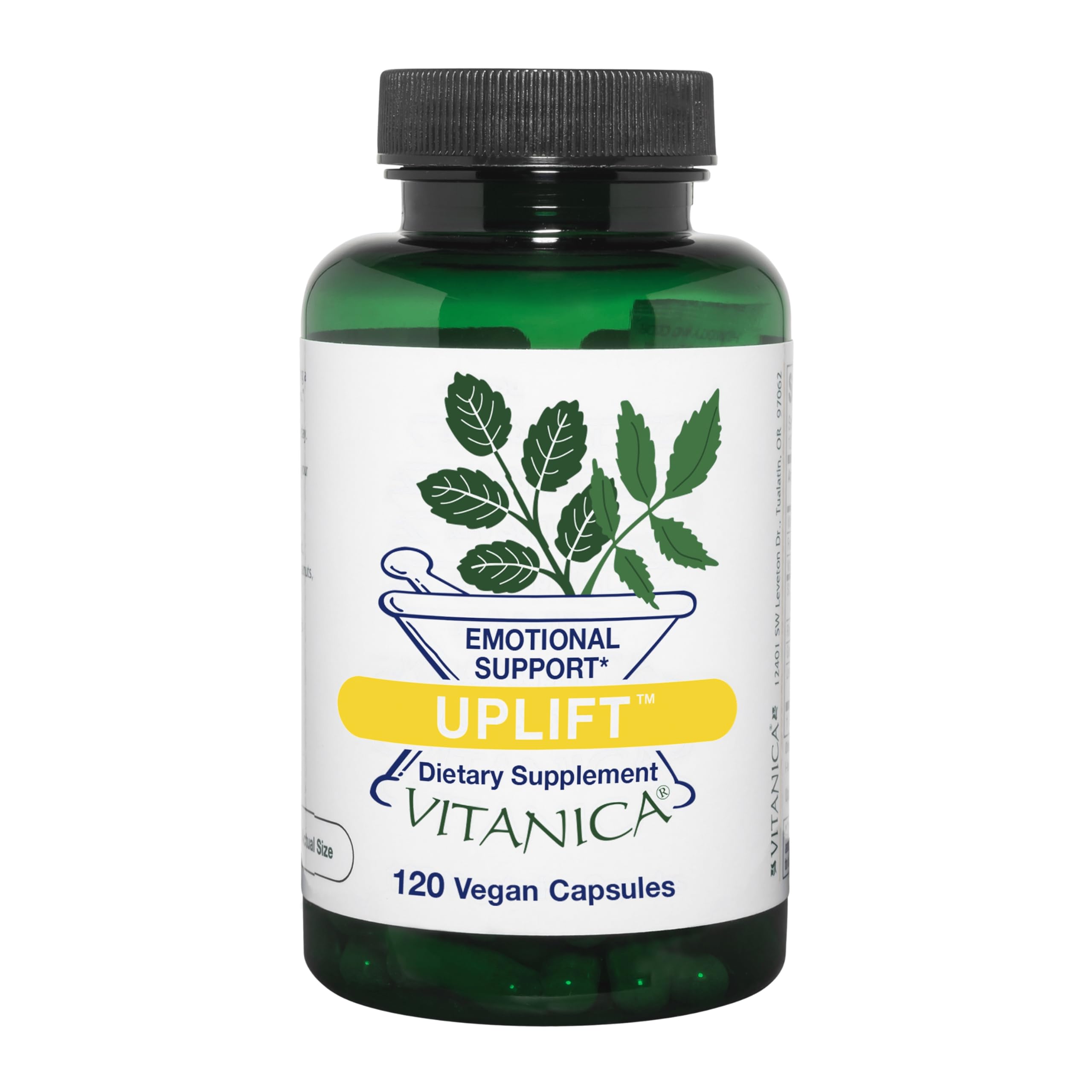 Frasco de Vitanica Uplift para apoyo del estado de ánimo, uso diario.
