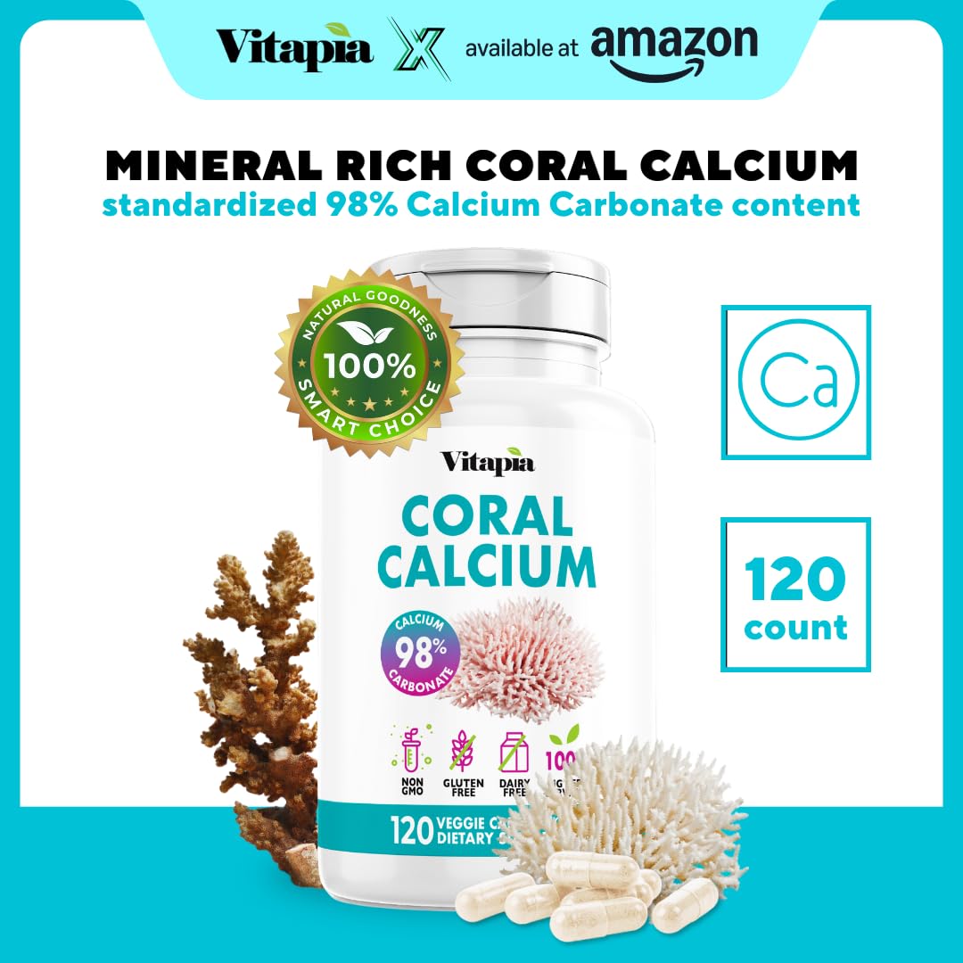 Cápsulas veganas Vitapia para calcio coral y dientes sanos.