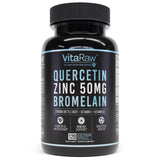 VitaRaw quercetina con bromelina en botella para apoyo inmune