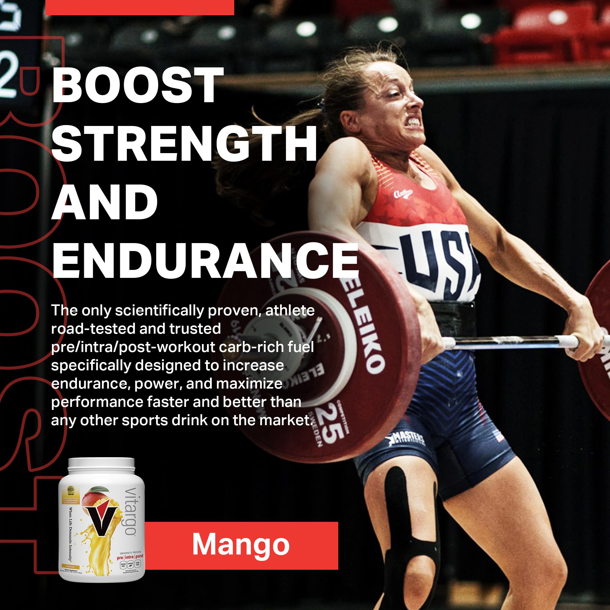 Vitargo: batido listo, mezcla rápida para energía durante el entrenamiento.