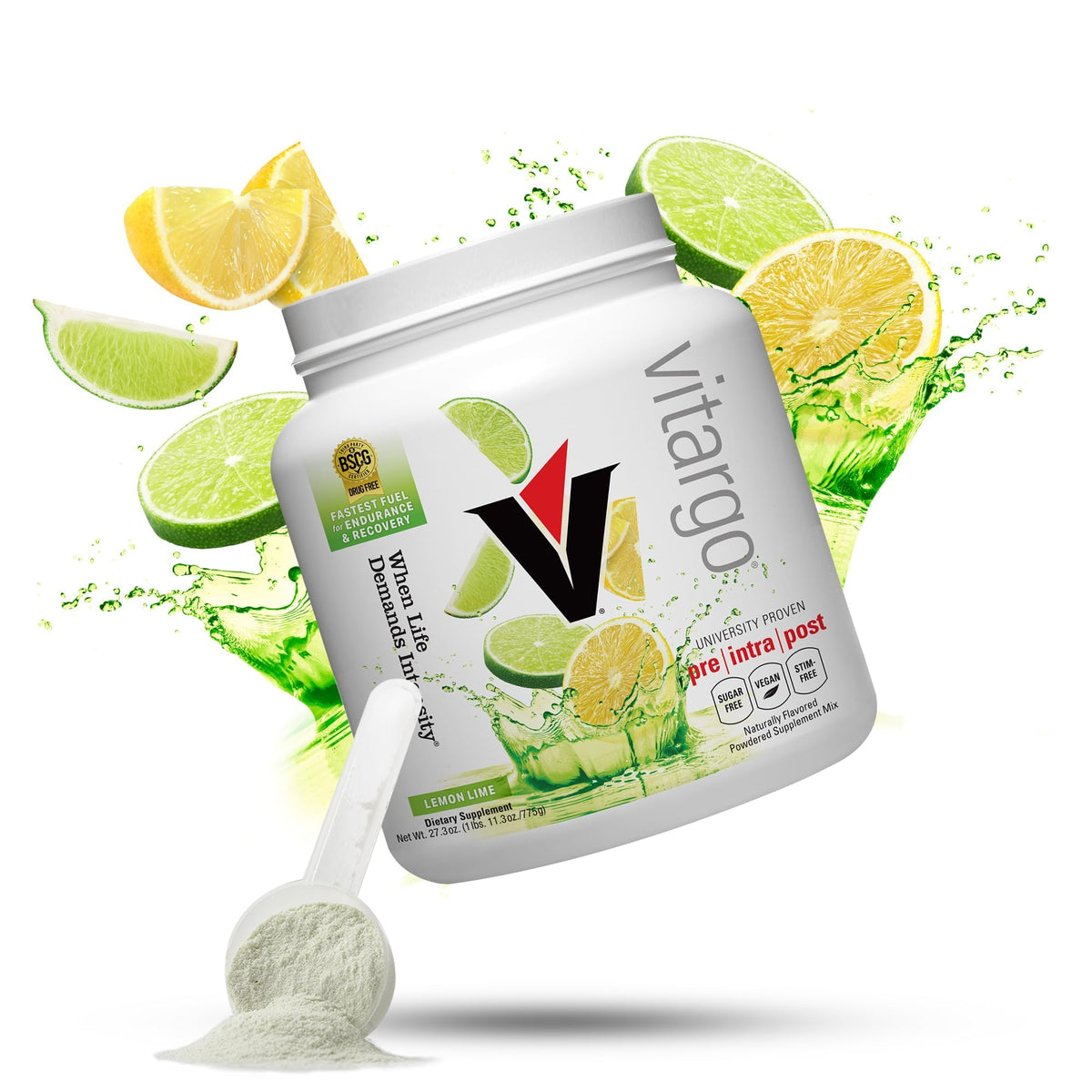 Vitargo bote carbohidrato limón-lima para energía sostenida durante entrenamientos