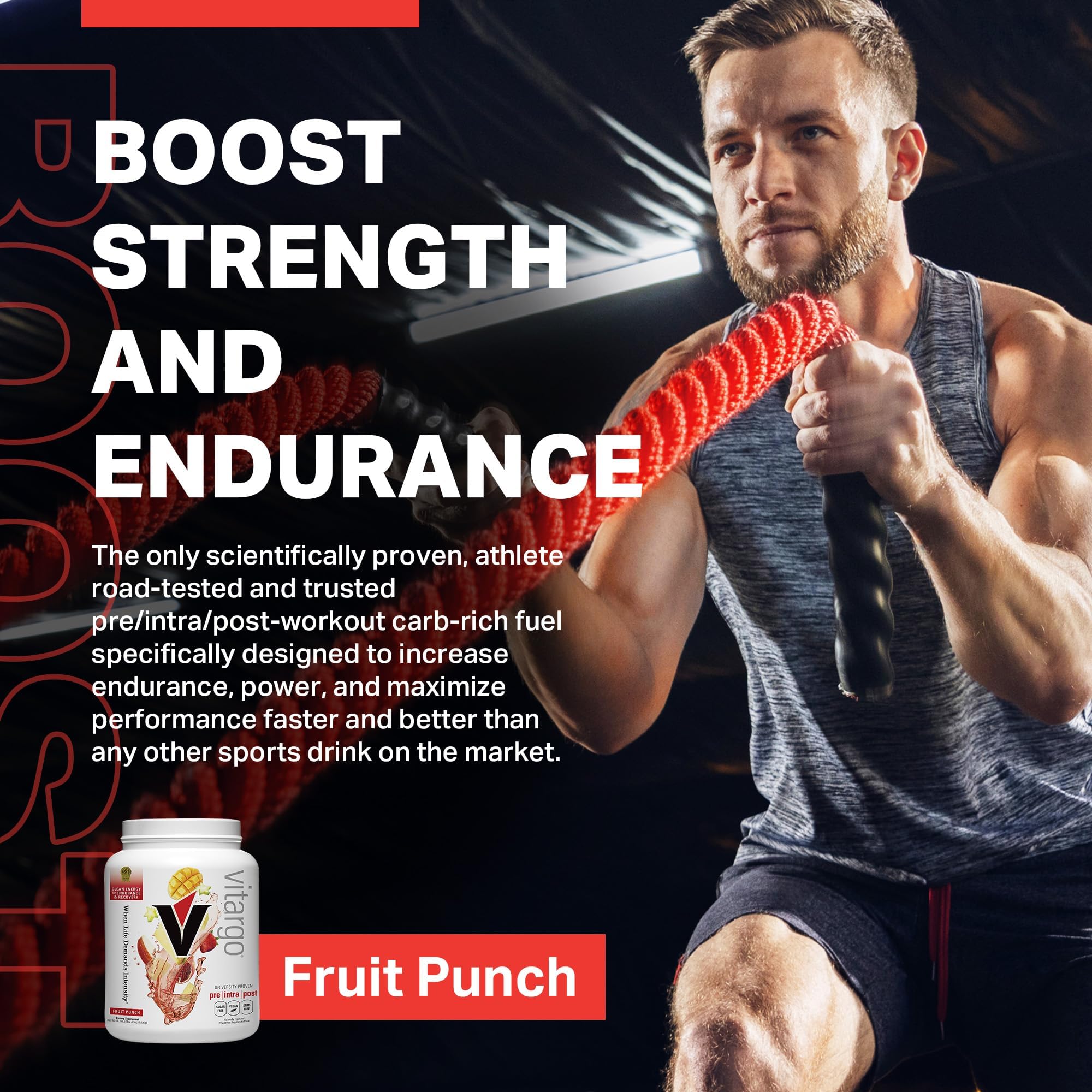 Vitargo energía continua durante cardio o fuerza para mantener ritmo