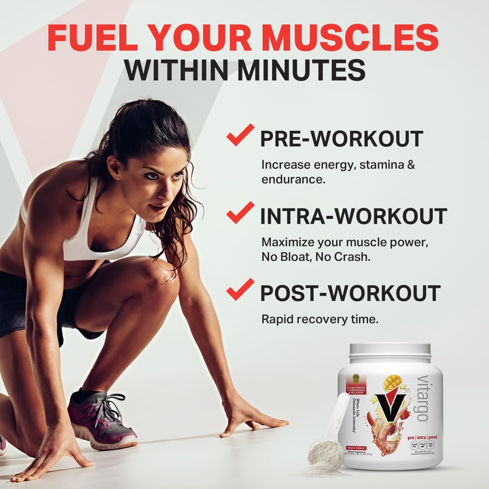 Vitargo mezcla agua sabor fruta brinda textura suave y fácil absorción.