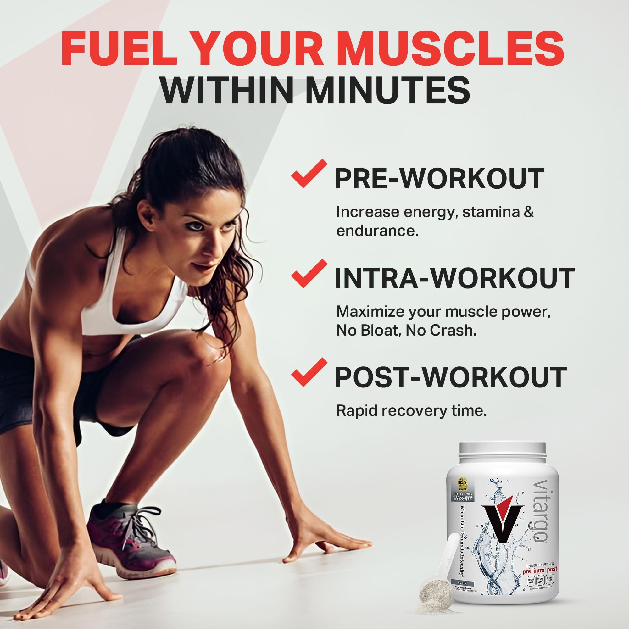 Vitargo: rendimiento y resistencia mejorados en entrenamientos exigentes.