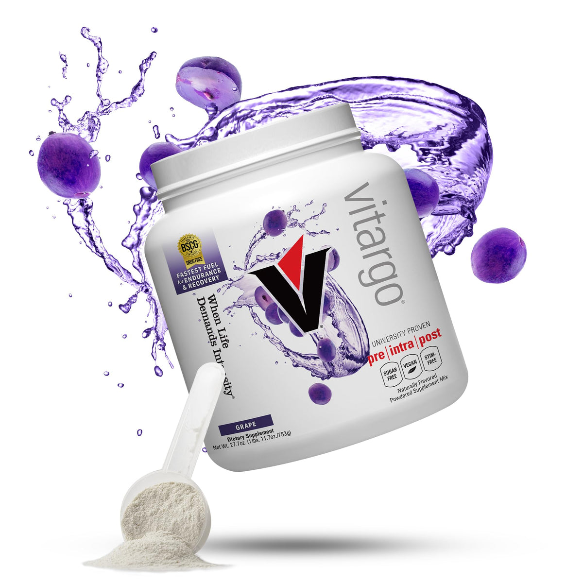 Vitargo sabor uva, envase 1 lb, energía para entrenamientos