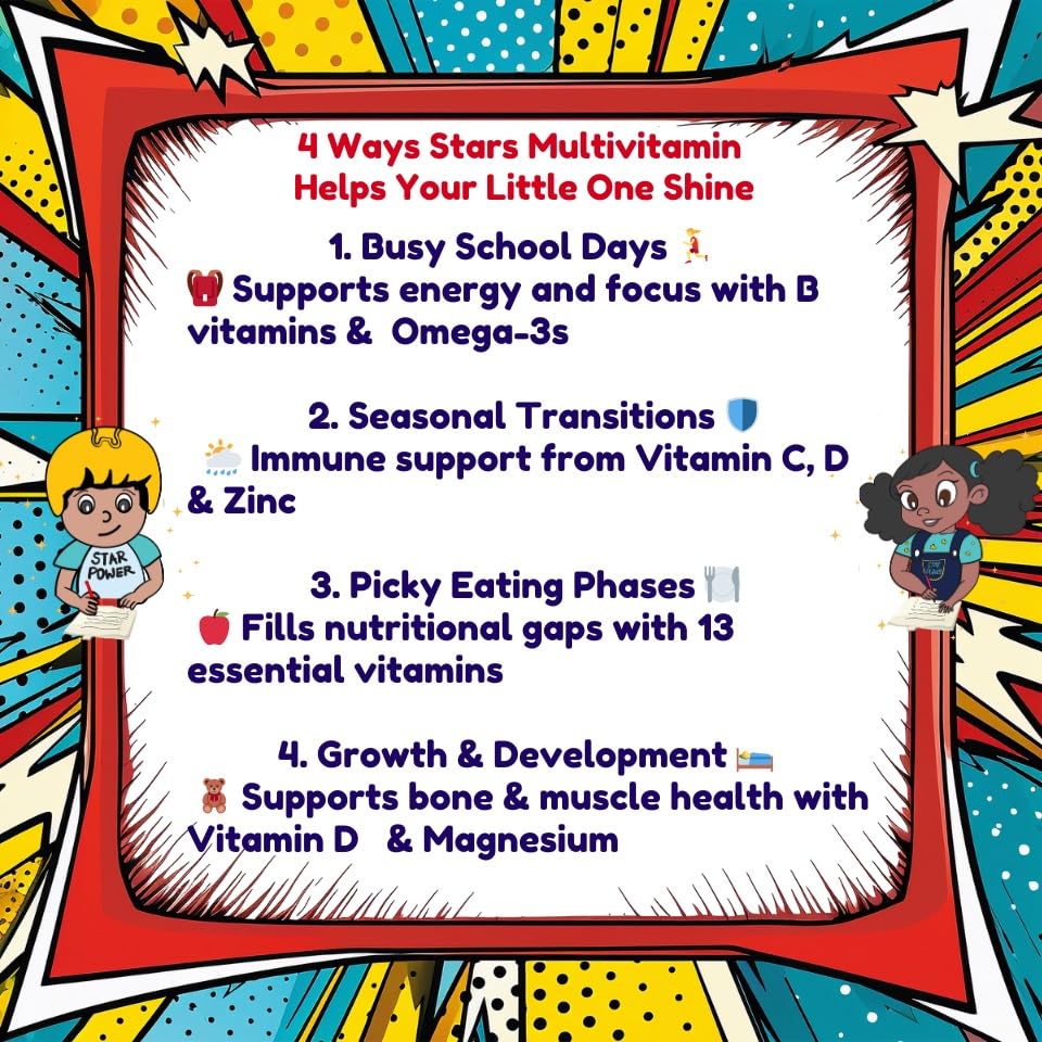 Omega-3 de planta de Vitastars Stars ayuda a la concentración diaria.