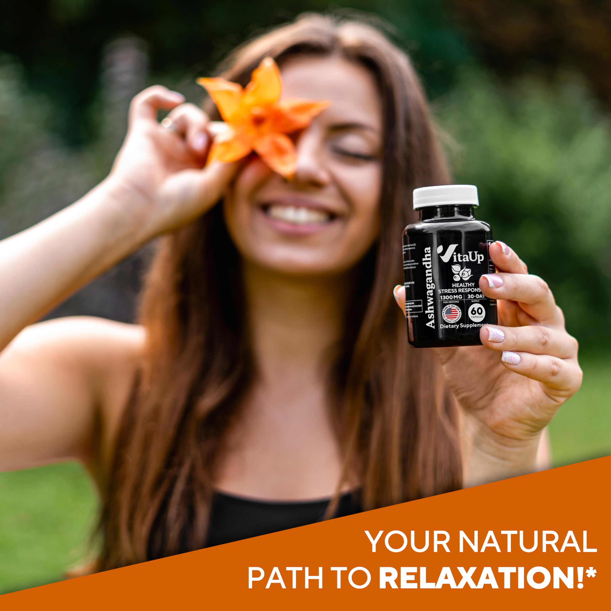 VitaUp Ashwagandha Extracto puro para claridad mental y calma.