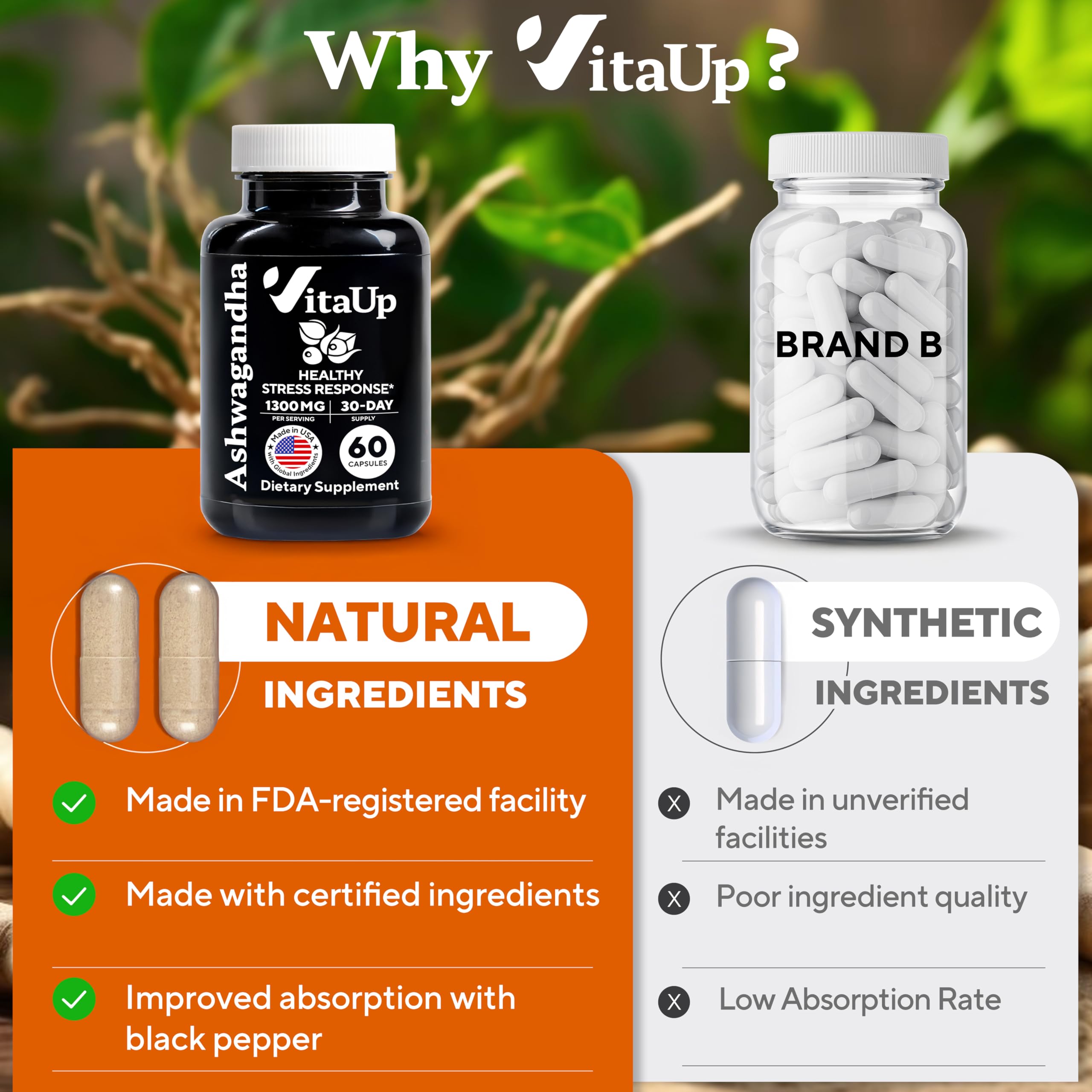 Rutina diaria con VitaUp Ashwagandha para relajación y energía.