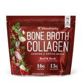 Vitauthority caldo de hueso de res en pote, sabor reconfortante para calentar y apoyar bienestar.